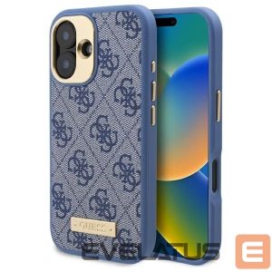 Muu telefoni lisavarustus Guess  Guess 4G Logo Plate MagSafe iPhone 16 Case - Blue 