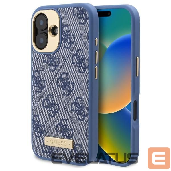 Muu telefoni lisavarustus Guess Guess 4G Logo Plate MagSafe iPhone 16 Case - Blue
