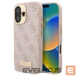 Muu telefoni lisavarustus Guess  Guess 4G Logo Plate MagSafe iPhone 16 Case - Pink 