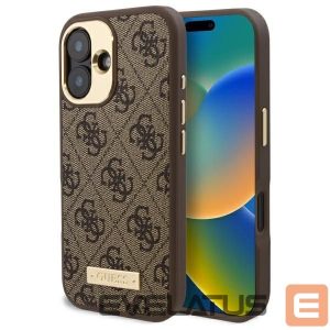 Muu telefoni lisavarustus Guess  Guess 4G Logo Plate MagSafe iPhone 16 Case - Brown 