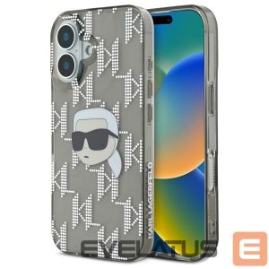 Muu telefoni lisavarustus Karl Lagerfeld  Karl Lagerfeld IML Karl Head Electroplated iPhone 16 Case - Black 