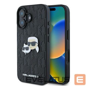 Muu telefoni lisavarustus Karl Lagerfeld  Karl Lagerfeld Monogram Karl & Choupette Head Pin iPhone 16 Case - Black 