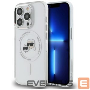 Muu telefoni lisavarustus Karl Lagerfeld  Karl Lagerfeld IML Metal Karl & Choupette Head MagSafe iPhone 14 Pro Case - White 