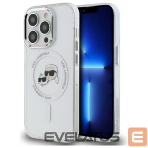 Muu telefoni lisavarustus Karl Lagerfeld  Karl Lagerfeld IML Metal Karl & Choupette Head MagSafe Case for iPhone 14 Pro Max - White 