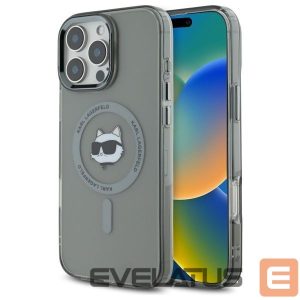 Muu telefoni lisavarustus Karl Lagerfeld  Karl Lagerfeld IML Metal Choupette Head MagSafe iPhone 16 Pro Case - Black 