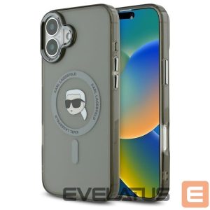 Muu telefoni lisavarustus Karl Lagerfeld  Karl Lagerfeld IML Metal Karl Head MagSafe iPhone 16 Plus Case - Black 