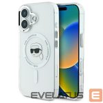 Muu telefoni lisavarustus Karl Lagerfeld  Karl Lagerfeld IML Metal Karl Head MagSafe iPhone 16 Case - White 