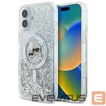 Muu telefoni lisavarustus Karl Lagerfeld  Karl Lagerfeld Liquid Glitter Karl&Choupette Head Magsafe iPhone 16 Case - Clear 
