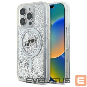 Muu telefoni lisavarustus Karl Lagerfeld  Karl Lagerfeld Liquid Glitter Karl & Choupette Head Magsafe Case for iPhone 16 Pro Max - Clear 