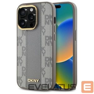 Muu telefoni lisavarustus DKNY  DKNY Leather Checkered Mono Pattern MagSafe iPhone 14 Pro Case - Beige 
