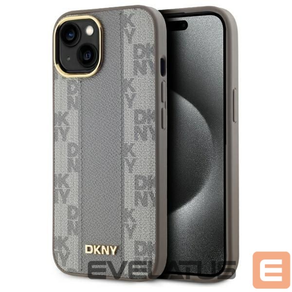 Muu telefoni lisavarustus DKNY DKNY Leather Checkered Mono Pattern MagSafe iPhone 15 Plus Case - Beige