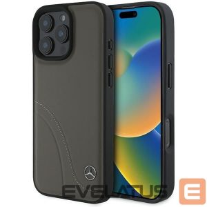 Muu telefoni lisavarustus Mercedes-Benz  Mercedes MB Curved Stitches Leather iPhone 16 Pro Max Case - Brown 