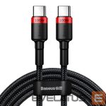 Kaabel Baseus  Baseus CATKLF-AL91 USB-C - USB-C PD QC cable 100W 5A 480Mb/s 2m - black and red 