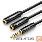 Kaabel Ugreen  cable 3.5 mm headphone splitter mini jack AUX 25cm black (20816) Black