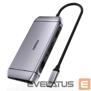 Muu arvutitarvik Choetech  Choetech 9in1 multifunctional USB Type C HUB - 3x USB 3.2 Gen 1 / SD and TF memory card reader / HDMI 4K 30Hz / VGA Full HD 60Hz / USB Type C / RJ45 gray (HUB-M15 gray) 