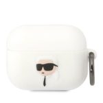 Juhtmevabad kõrvaklapid Karl Lagerfeld  Karl Lagerfeld KLAPRUNIKH AirPods Pro cover white/white Silicone Karl Head 3D 