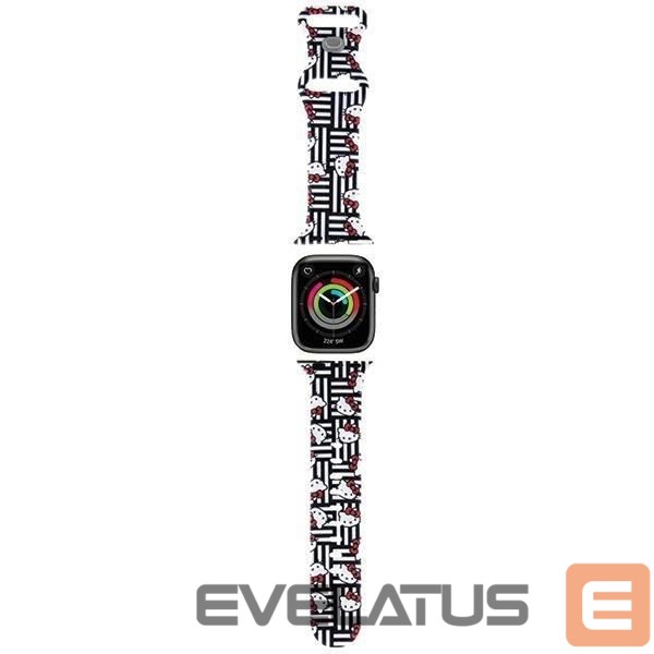 Rihm Hello Kitty Hello Kitty Silicone Heads & Stripes Strap for Apple Watch 38/40/41mm - Black