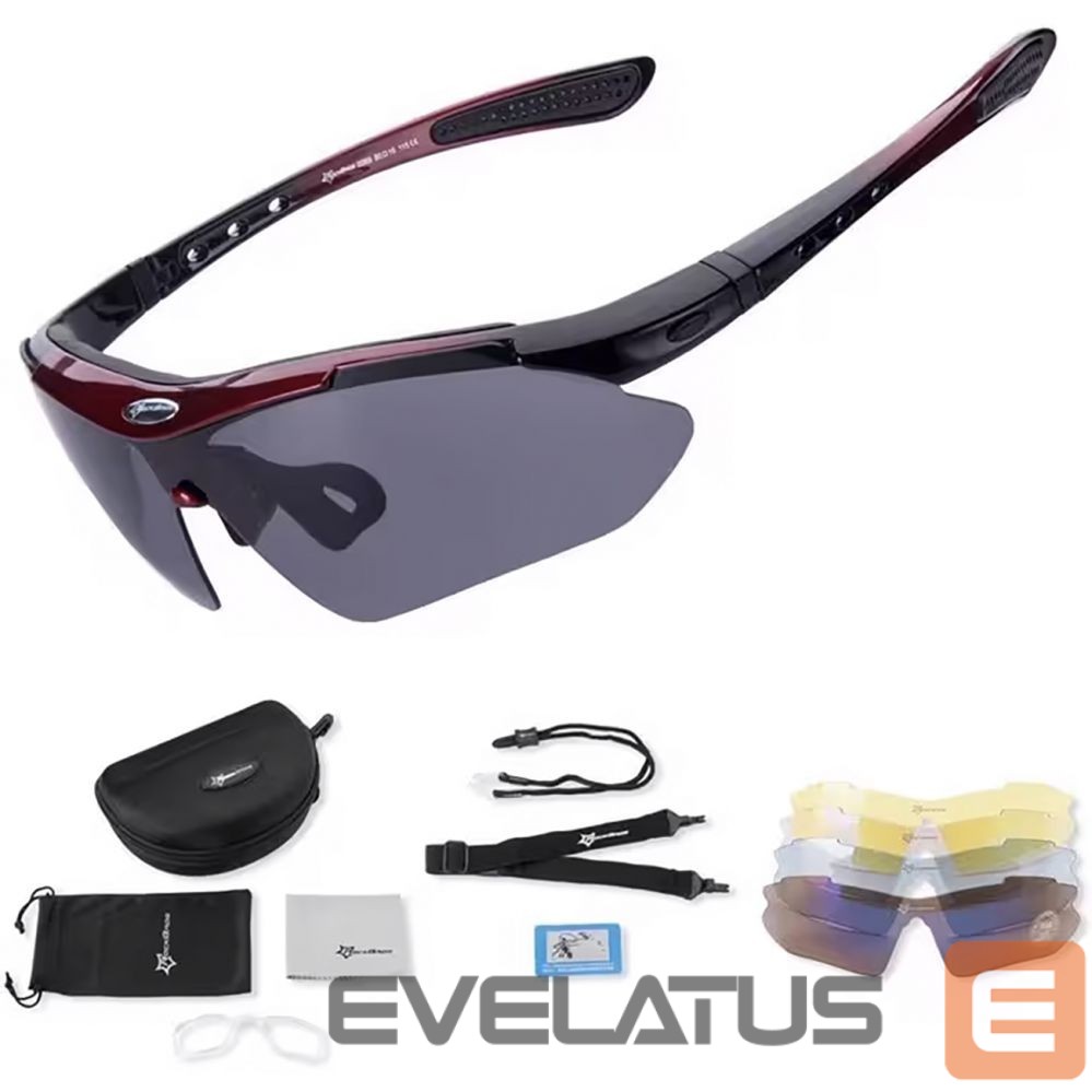 Jalgratta tarvik Rockbros Rockbros 10001 polarizing cycling glasses - black and red