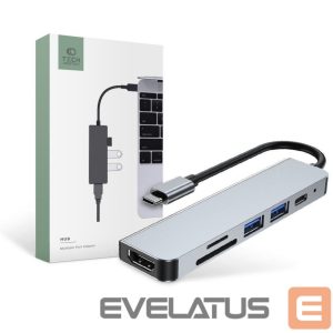 Muu arvutitarvik Tech-Protect  HUB Tech-Protect V4 6in1 USB-C - USB-A 3.0 / USB-A 2.0 / USB-C / HDMI / micro SD / TF / SD card reader - gray 
