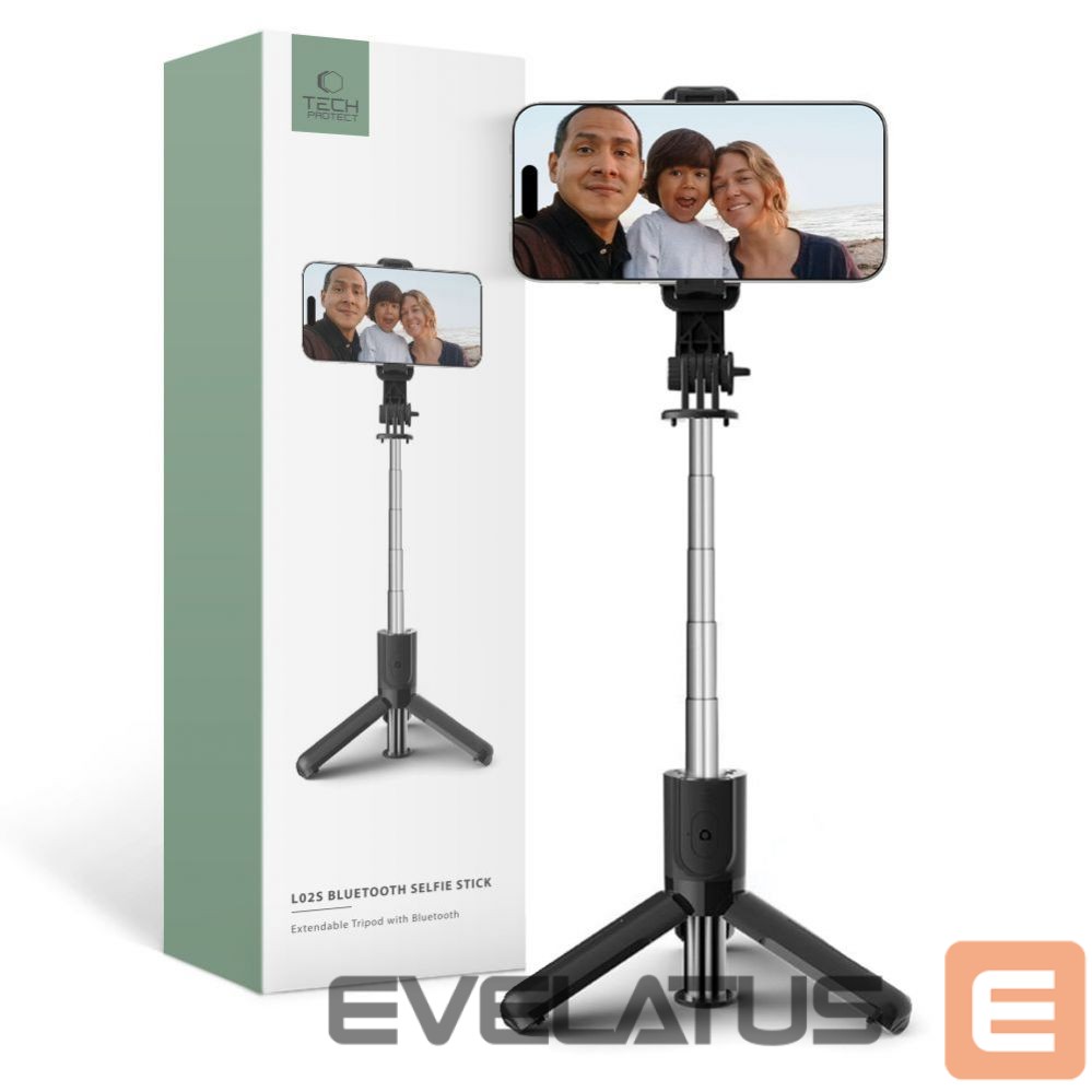 Kaameratarvik Tech-Protect Tech-Protect L02S Bluetooth selfie stick with tripod up to 72cm - black