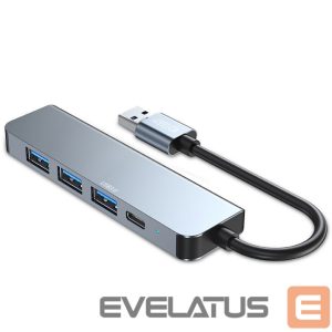 Muu arvutitarvik Tech-Protect  HUB Tech-Protect V0 5in1 USB-A - USB-A 3.0 / 3x USB-A 2.0 / USB-C - gray 
