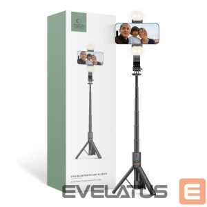Kaameratarvik Tech-Protect  Tech-Protect L05S Bluetooth Selfie Stick with Tripod up to 105cm with LED Light - Black 