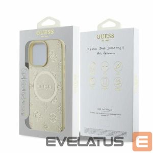 Tagakaaned Guess  Guess Saffiano Peony Classic Logo MagSafe case for iPhone 16 Pro - gold 