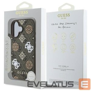Tagakaaned Guess  Guess Peony On 4G Background MagSafe case for iPhone 16 - brown 