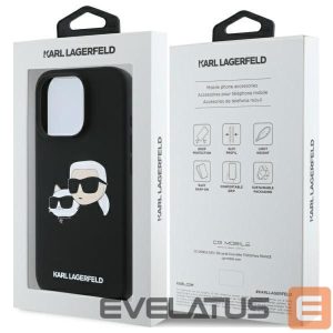 Tagakaaned Karl Lagerfeld  Karl Lagerfeld Silicone Case Heads Print MagSafe for iPhone 16 Pro - Black 