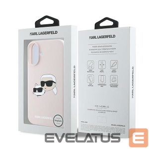 Tagakaaned Karl Lagerfeld  Karl Lagerfeld Silicone Case Heads Print MagSafe for iPhone 16 Plus - Pink 