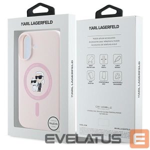 Tagakaaned Karl Lagerfeld  Karl Lagerfeld Silicone Karl&Choupette Heads Ring MagSafe iPhone 16 Case - Pink 