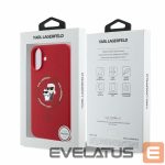 Tagakaaned Karl Lagerfeld  Karl Lagerfeld Silicone Karl&Choupette Heads Ring MagSafe iPhone 16 Case - Red 