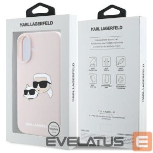 Tagakaaned Karl Lagerfeld  Karl Lagerfeld Silicone Nauble Heads Print MagSafe Case for iPhone 16 - Pink 
