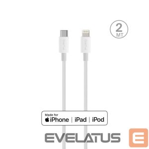 Kaabel Puro Elektrik  Puro Plain Cable for Apple with MFI USB-C - Lightning 2.0 2.4A 2m - White 