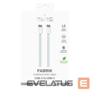Kaabel Puro Elektrik  Puro Fabrik USB-C - USB-C Cable 1.5m 60W 480mbps - Blue 