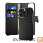 Tagakaaned Puro  Puro Wallet Detachable MagSafe 2in1 PU Leather Case with Flap and Wallet for iPhone 16 Pro Max - Black 