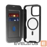 Tagakaaned Puro  Puro Book Mag MagSafe Leather Case with Flap and Card Slot for iPhone 16 Pro Max - Black 