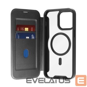 Tagakaaned Puro  Puro Book Mag MagSafe Leather Case with Flap and Card Slot for iPhone 16 Pro Max - Black 