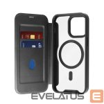 Tagakaaned Puro  Puro Book Mag MagSafe Leather Case with Flap and Card Slot for iPhone 16 Pro - Black 