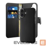 Tagakaaned Puro  Puro Wallet Detachable MagSafe 2in1 PU Leather Case with Flap and Wallet for iPhone 16 Plus - Black 