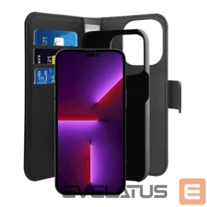 Tagakaaned Puro  Puro Wallet Detachable MagSafe 2in1 PU Leather Case with Flap and Wallet for iPhone 14 Pro Max - Black 