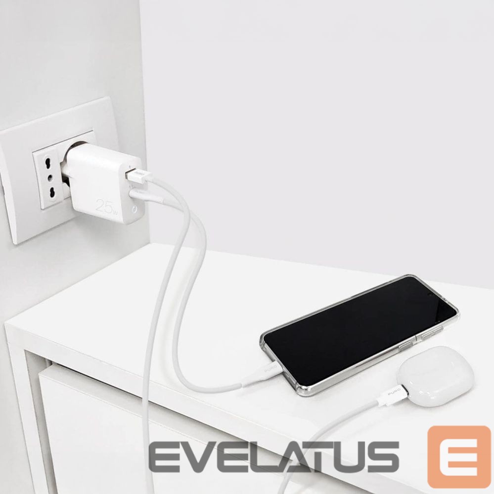 Adaptrid Puro Elektrik Puro 25W Power Delivery USB-A USB-C Wall Charger - White