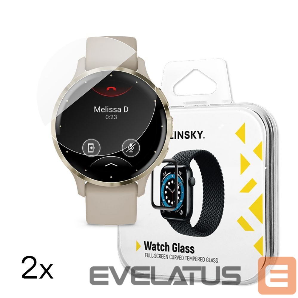 Rihm Wozinsky Wozinsky Full Glue Tempered Glass for Garmin Venu 3S 41mm (2 pcs.)