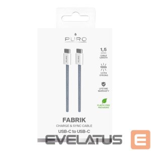 Kaabel Puro Elektrik  Puro Fabrik 60W USB-C - USB-C Cable 1.5m - Blue 