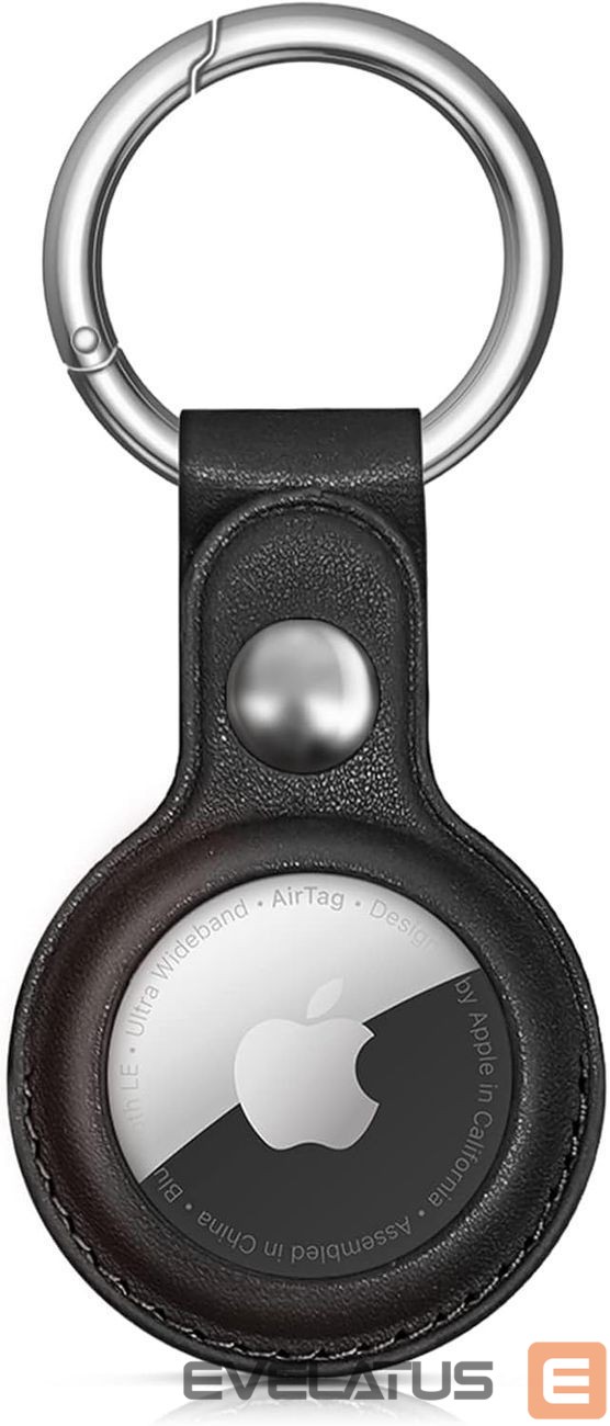 Tagakaaned Hurtel Apple AirTag PU Leather Case - Black