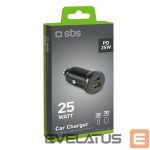 Adaptrid SBS  SBS TECRPD25W Car Charger 25W USB-A USB-C with Power Delivery - Black 