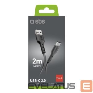 Kaabel SBS  SBS TECABLETC220K USB-A - USB-C Cable 2 m - Black 
