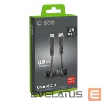 Kaabel SBS  SBS TECABLETYPCCSK USB-C spiral cable - USB-C 0.5m - black 