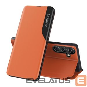 Tagakaaned Hurtel  Eco Leather View Case elegant case with flap and stand function for Samsung Galaxy A36 - orange 