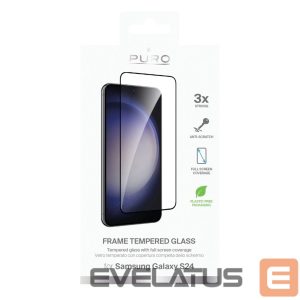 Kaitseklaasid Puro  Puro Frame Tempered Glass with Black Frame for Samsung Galaxy S25 / S24 